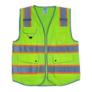 Safety Mens Reflective Vest Yellow ANSI/ISEA 107-2015 Size L